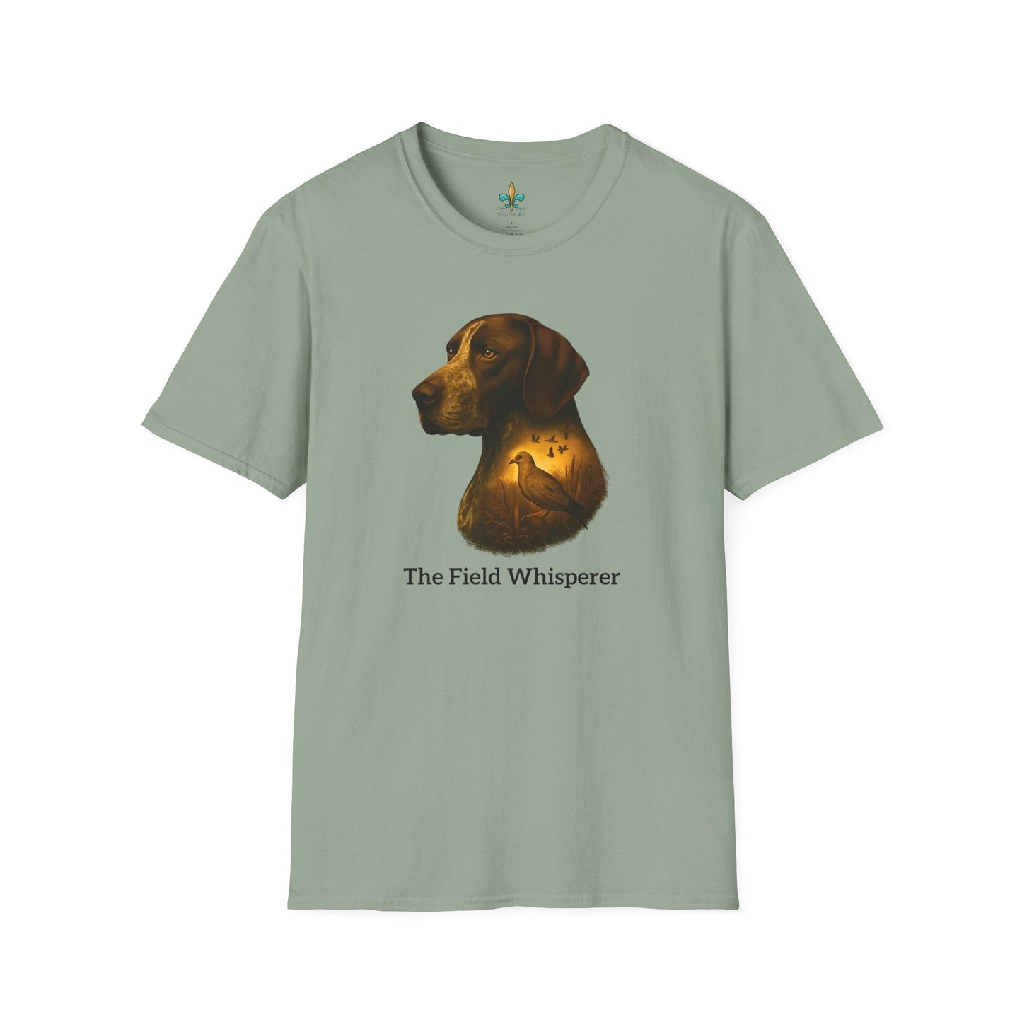 Sage / S Louisiana "The Field Whisperer" – German Shorthaired Pointer Louisiana Hunting Dog T-Shirt by Laissez Faire Wear