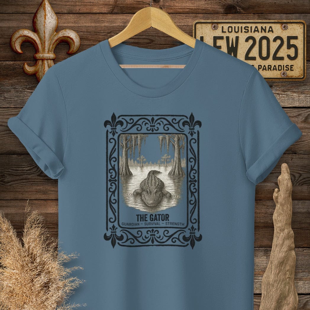 S / Indigo Blue Louisiana The Gator T-Shirt by Laissez Faire Wear
