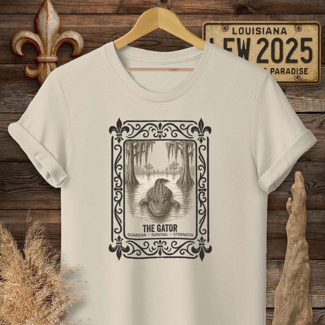 S / Sand Louisiana The Gator T-Shirt by Laissez Faire Wear