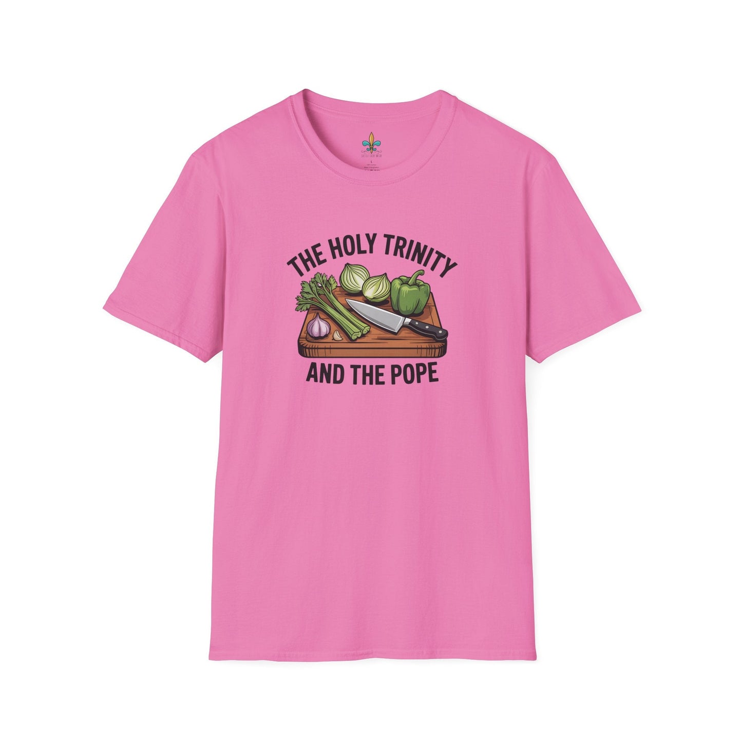 Azalea / S Louisiana "The Holy Trinity & The Pope" Cajun Cooking T-Shirt by Laissez Faire Wear