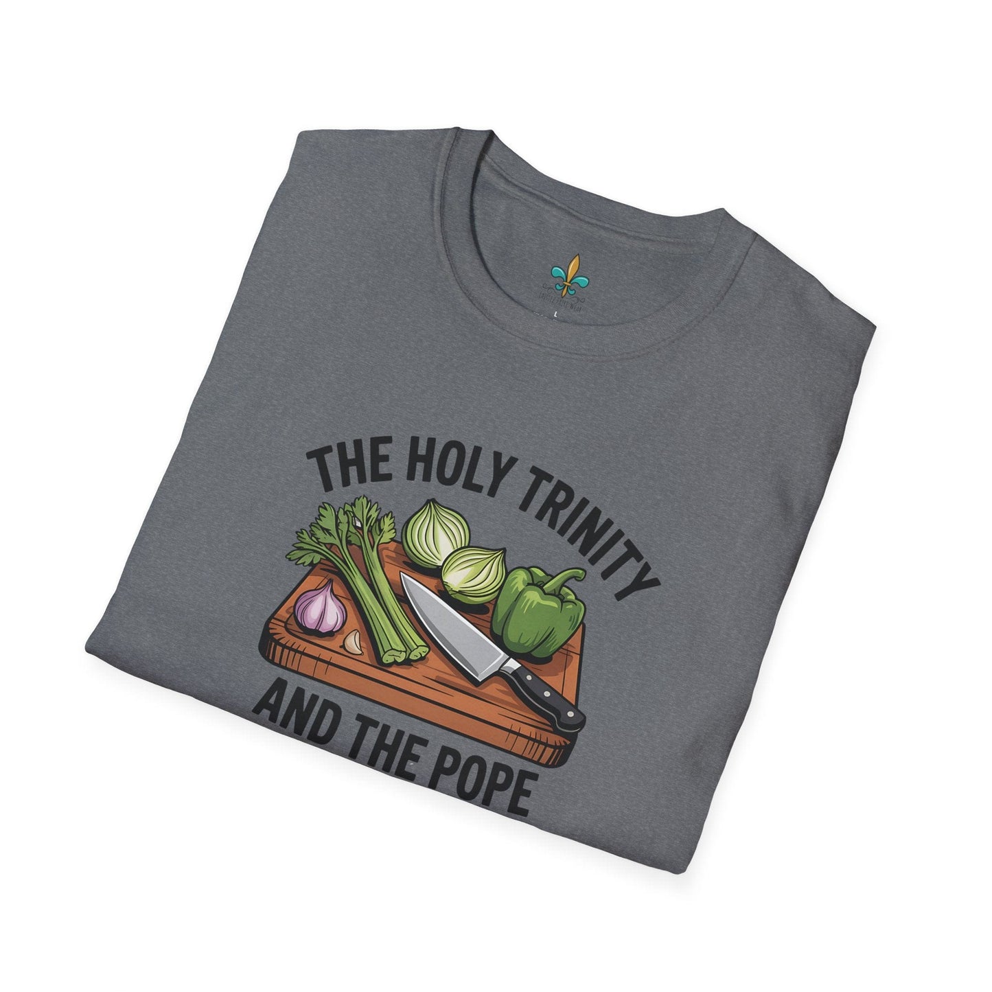 Louisiana "The Holy Trinity & The Pope" Cajun Cooking T-Shirt by Laissez Faire Wear