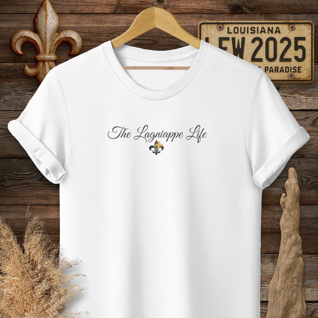 T-Shirt / S / White Louisiana The Lagniappe Life T-Shirt by Laissez Faire Wear