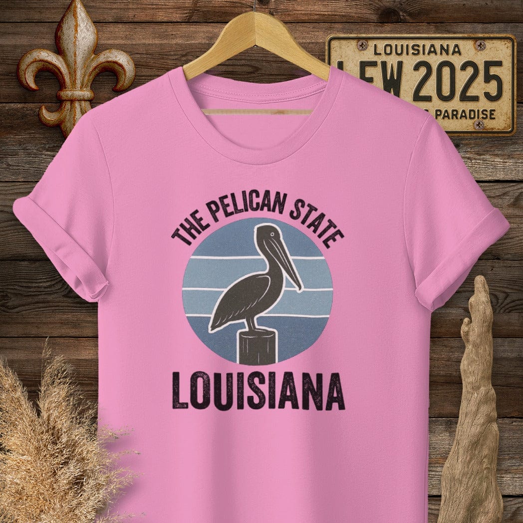 S / Azalea Louisiana The Pelican State Retro T-Shirt by Laissez Faire Wear