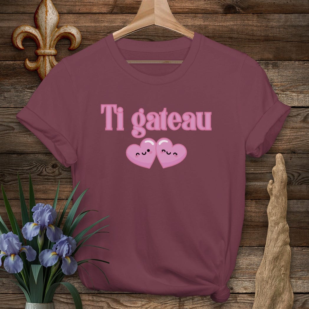 S / Maroon Louisiana Ti Gateau T-Shirt by Laissez Faire Wear