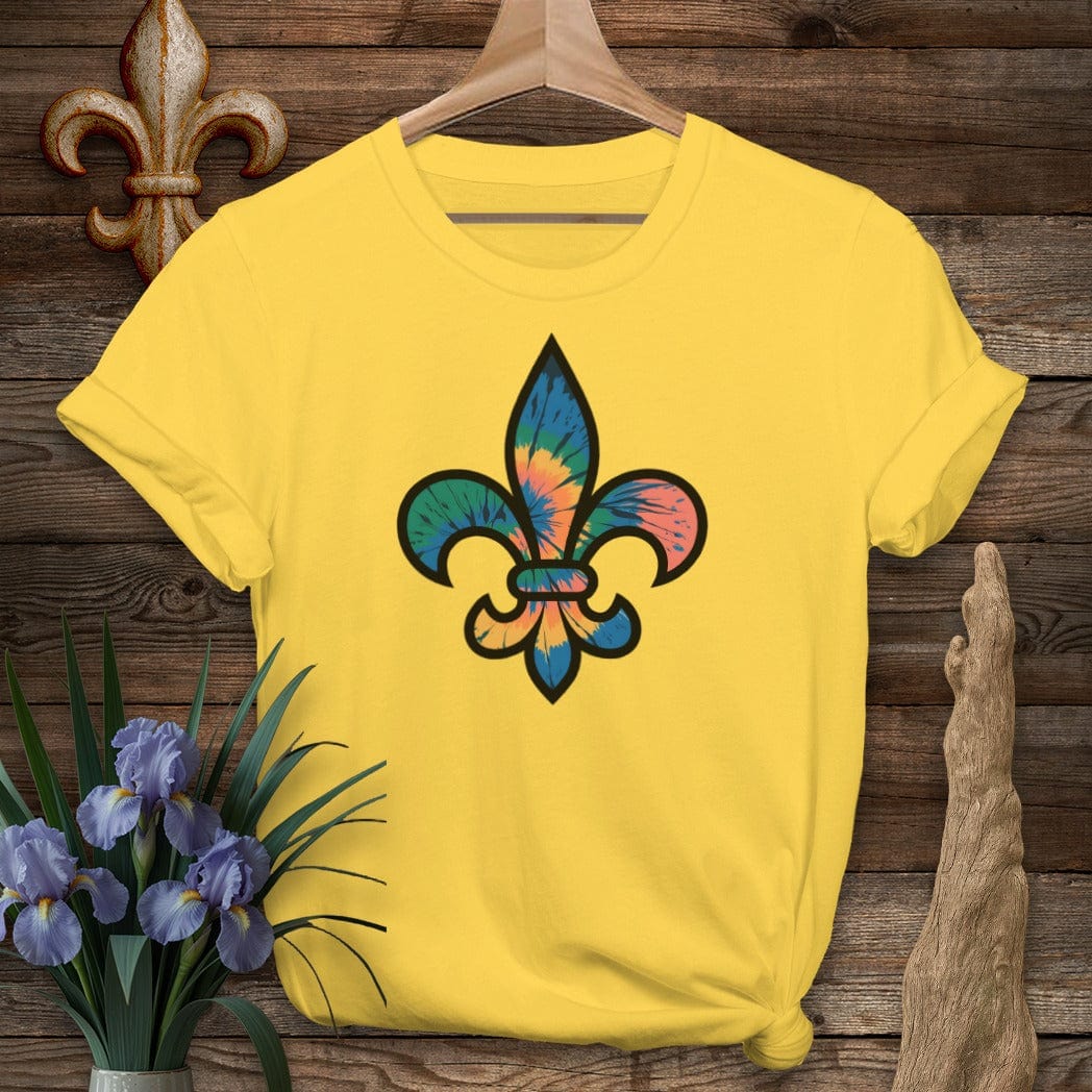 S / Daisy Louisiana Tie-Dye Fleur de Lis T-Shirt by Laissez Faire Wear