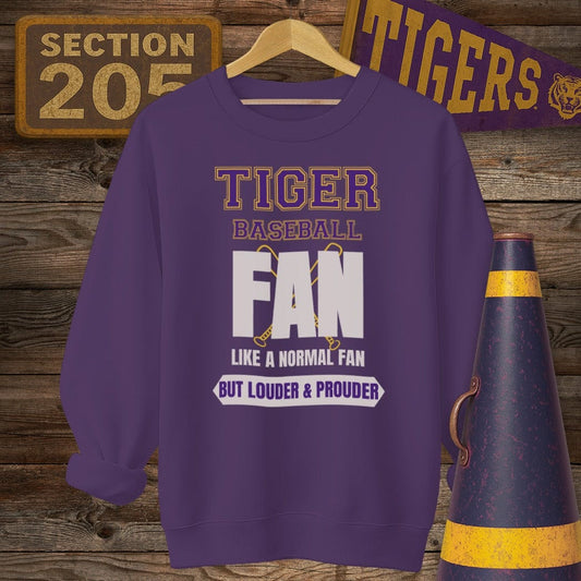 S / Purple Louisiana Tiger Baseball Fan Sweatshirt by Laissez Faire Wear