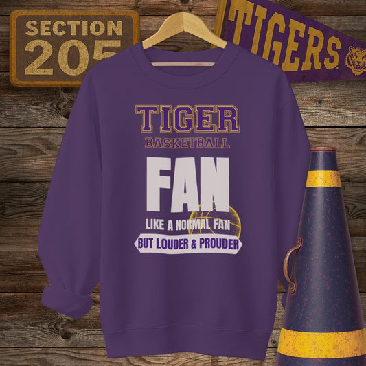 S / Purple Louisiana Tiger Basketball Fan Sweatshirt by Laissez Faire Wear