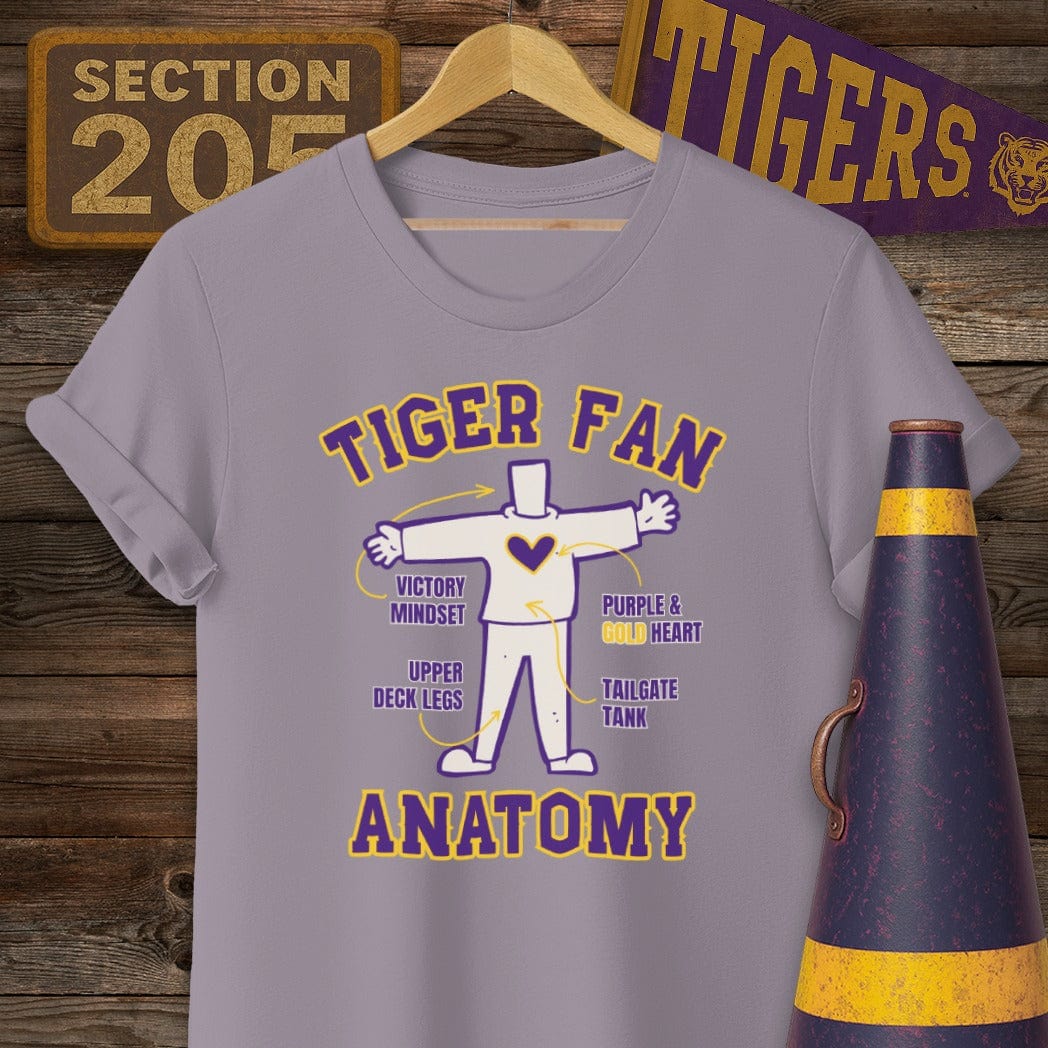 S / Paragon Louisiana Tiger Fan Anatomy Game Day T-Shirt by Laissez Faire Wear