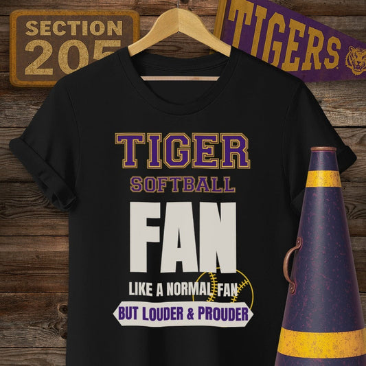S / Black Louisiana Tiger Softball Fan T-Shirt by Laissez Faire Wear