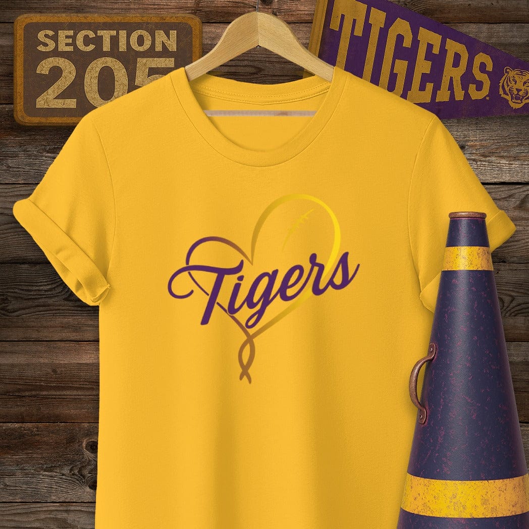 S / Gold Louisiana Tigers Golden Heart T-Shirt by Laissez Faire Wear