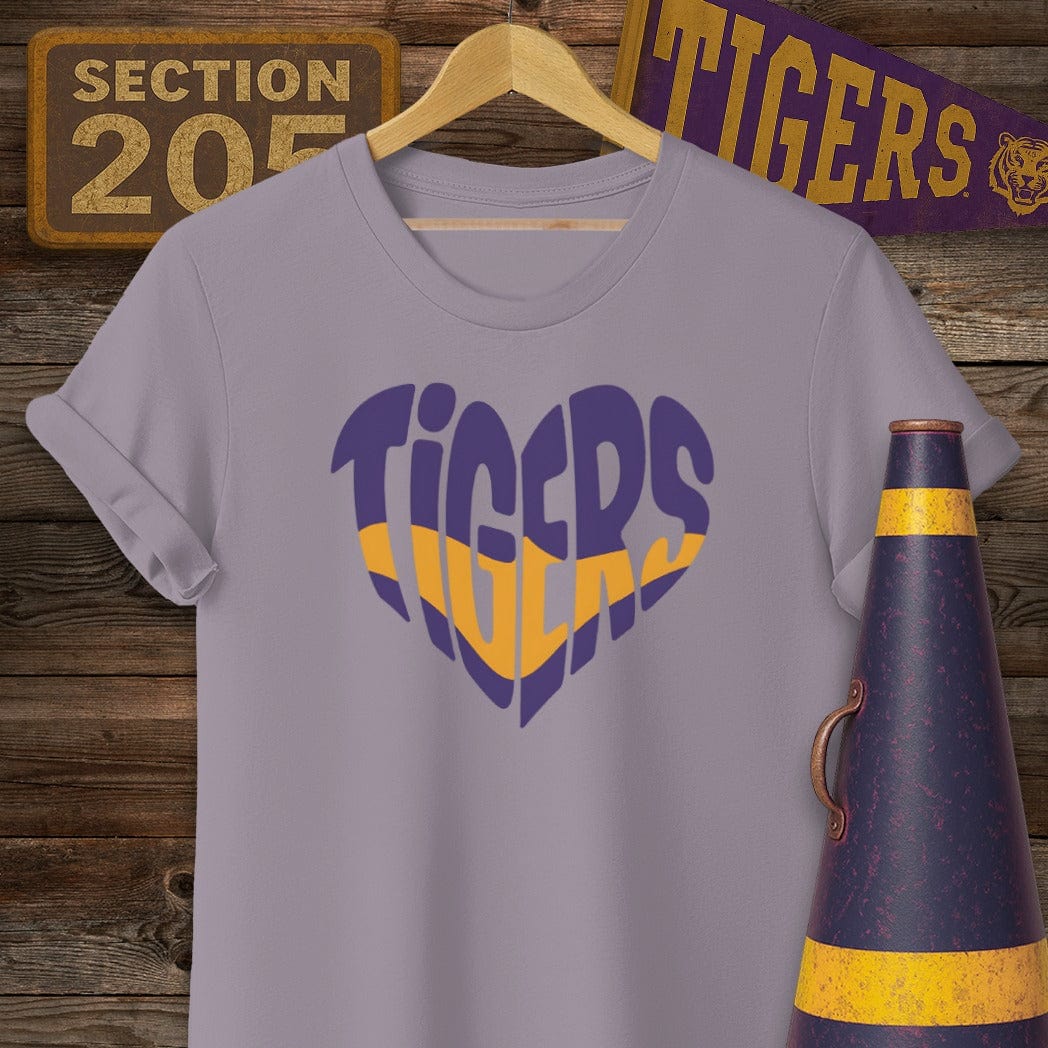 S / Paragon Louisiana Tigers Heart Game Day T-Shirt by Laissez Faire Wear