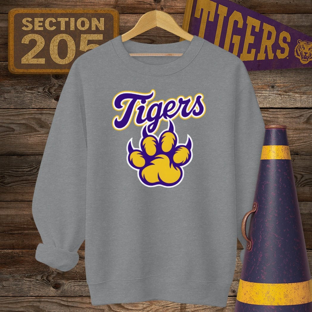 S / Graphite Heather Louisiana Tigers Sweatshirt by Laissez Faire Wear