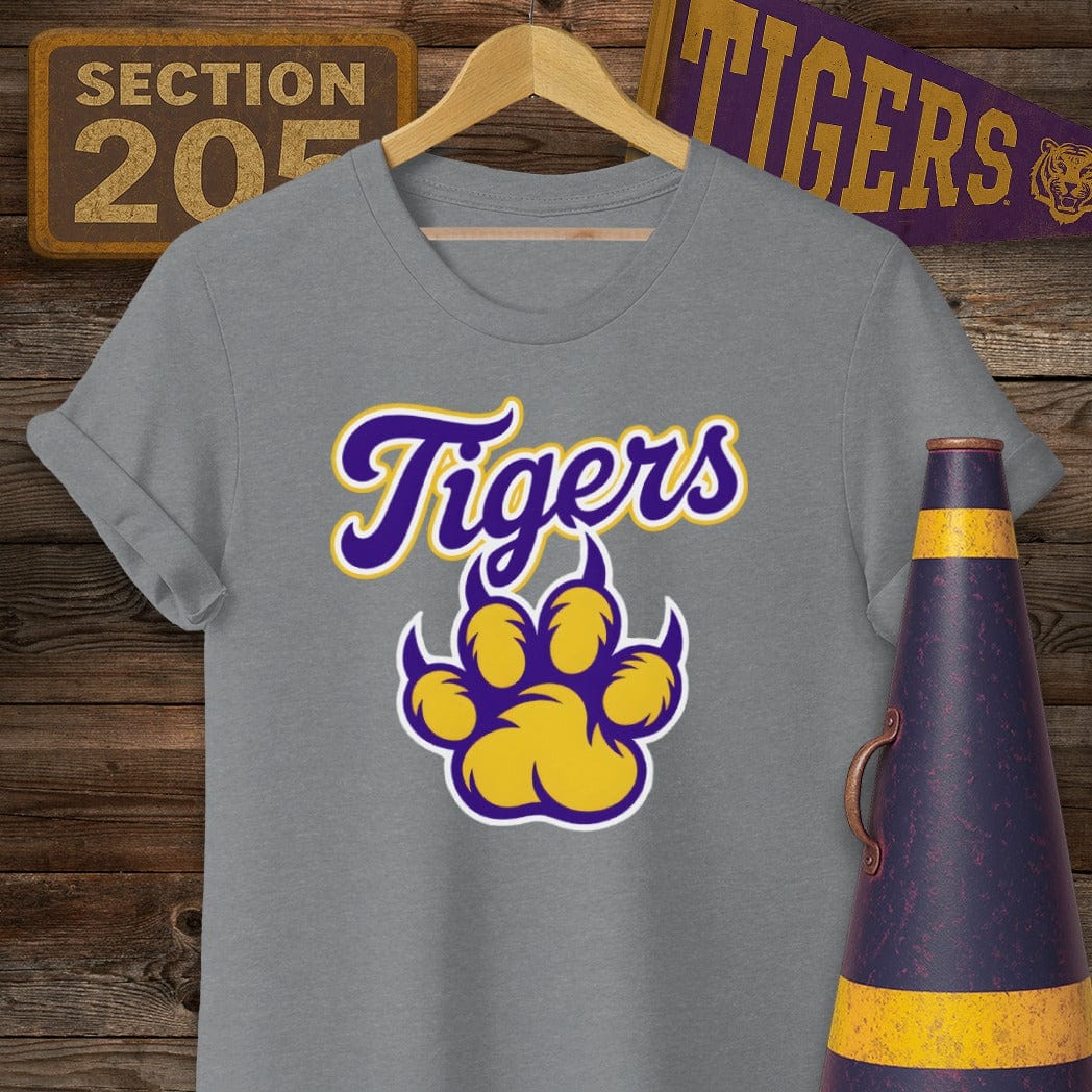 S / Graphite Heather Louisiana Tigers T-Shirt by Laissez Faire Wear