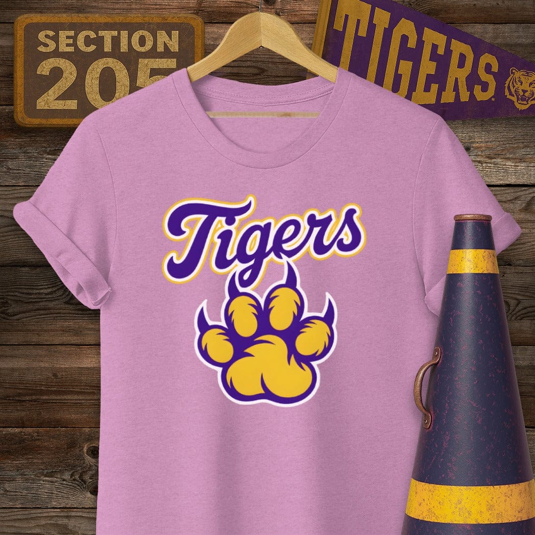 S / Heather Radiant Orchid Louisiana Tigers T-Shirt by Laissez Faire Wear