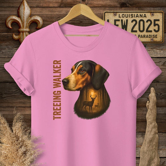 S / Azalea Louisiana Treeing Walker Coonhound Hunting Dog T-Shirt by Laissez Faire Wear
