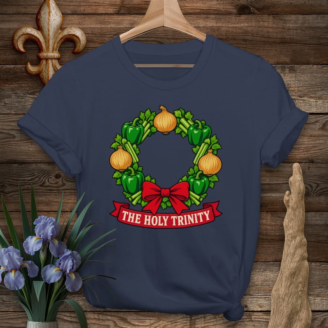 S / Navy Louisiana Trinity Wreath T-Shirt by Laissez Faire Wear