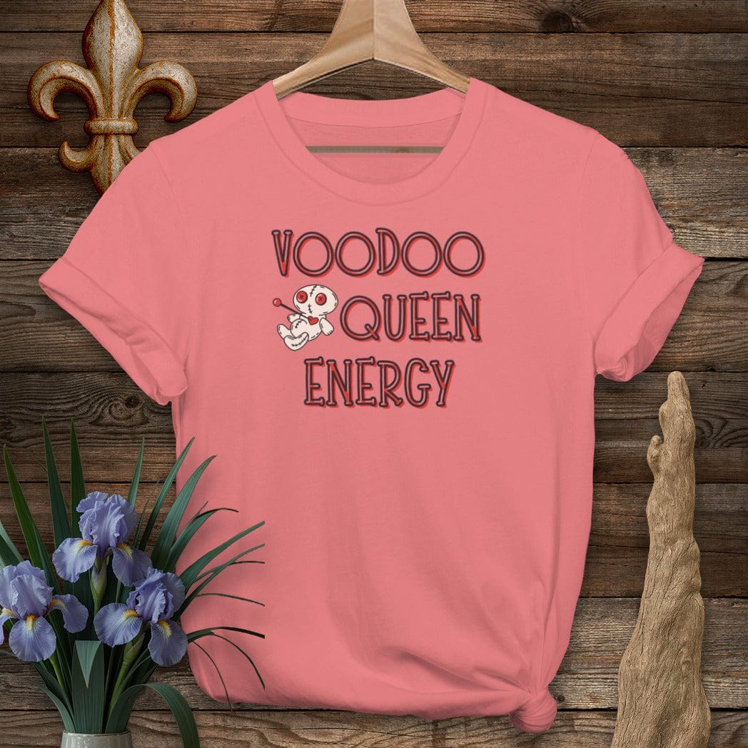S / Coral Silk Louisiana Voodoo Queen Energy T-Shirt by Laissez Faire Wear