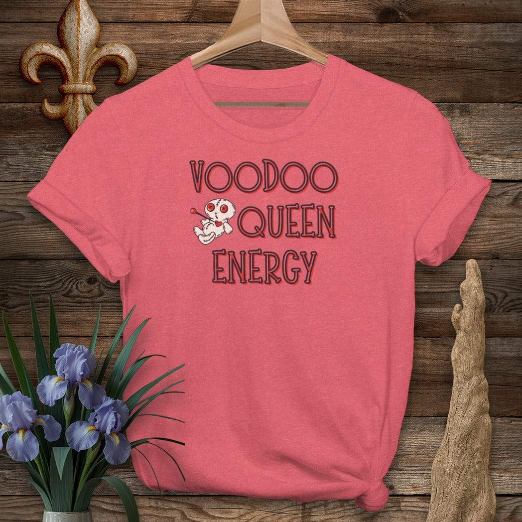 S / Heather Red Louisiana Voodoo Queen Energy T-Shirt by Laissez Faire Wear