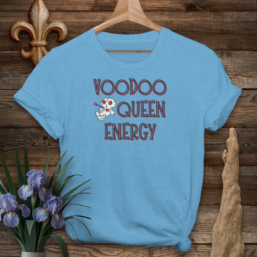 S / Heather Sapphire Louisiana Voodoo Queen Energy T-Shirt by Laissez Faire Wear