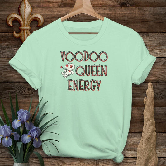 S / Mint Green Louisiana Voodoo Queen Energy T-Shirt by Laissez Faire Wear