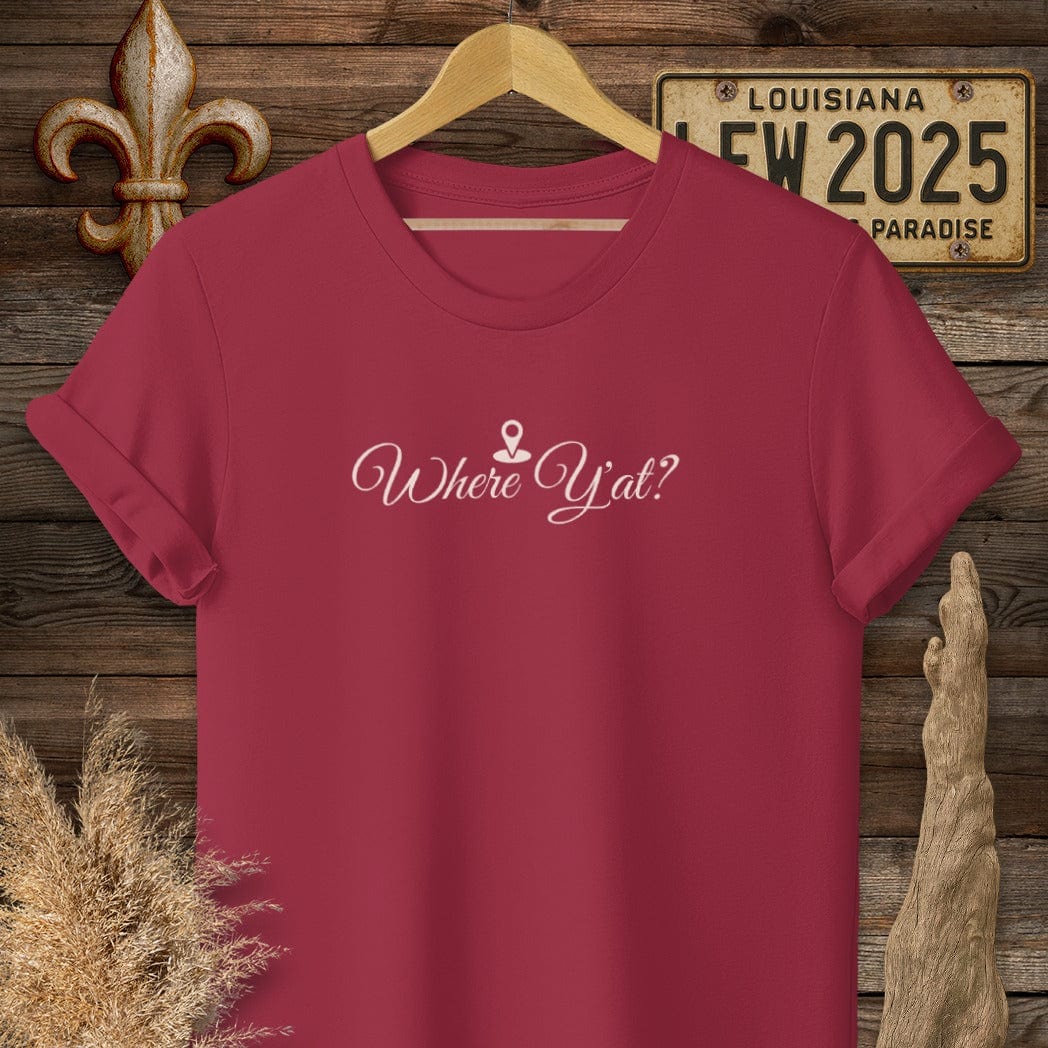 T-Shirt / S / Cardinal Red Louisiana Where Y'at? Statement T-Shirt by Laissez Faire Wear