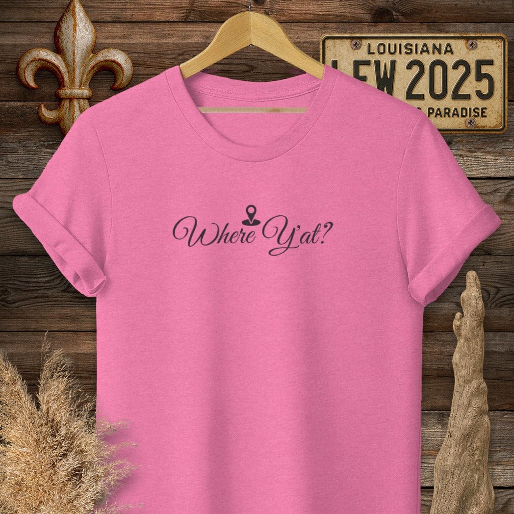 T-Shirt / S / Heather Heliconia Louisiana Where Y'at? Statement T-Shirt by Laissez Faire Wear