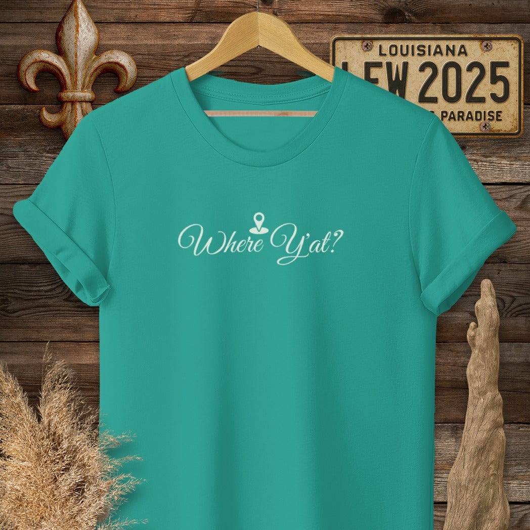T-Shirt / S / Jade Dome Louisiana Where Y'at? Statement T-Shirt by Laissez Faire Wear