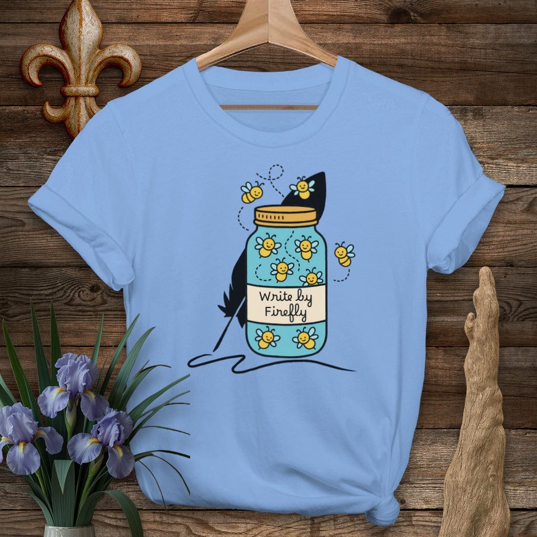 S / Carolina Blue Louisiana Write By Firefly T-Shirt by Laissez Faire Wear