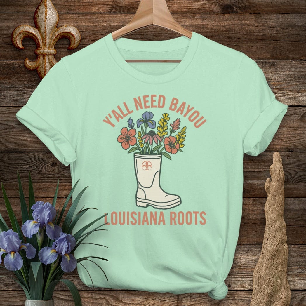 S / Mint Green Louisiana Y'all Need Bayou T-Shirt by Laissez Faire Wear