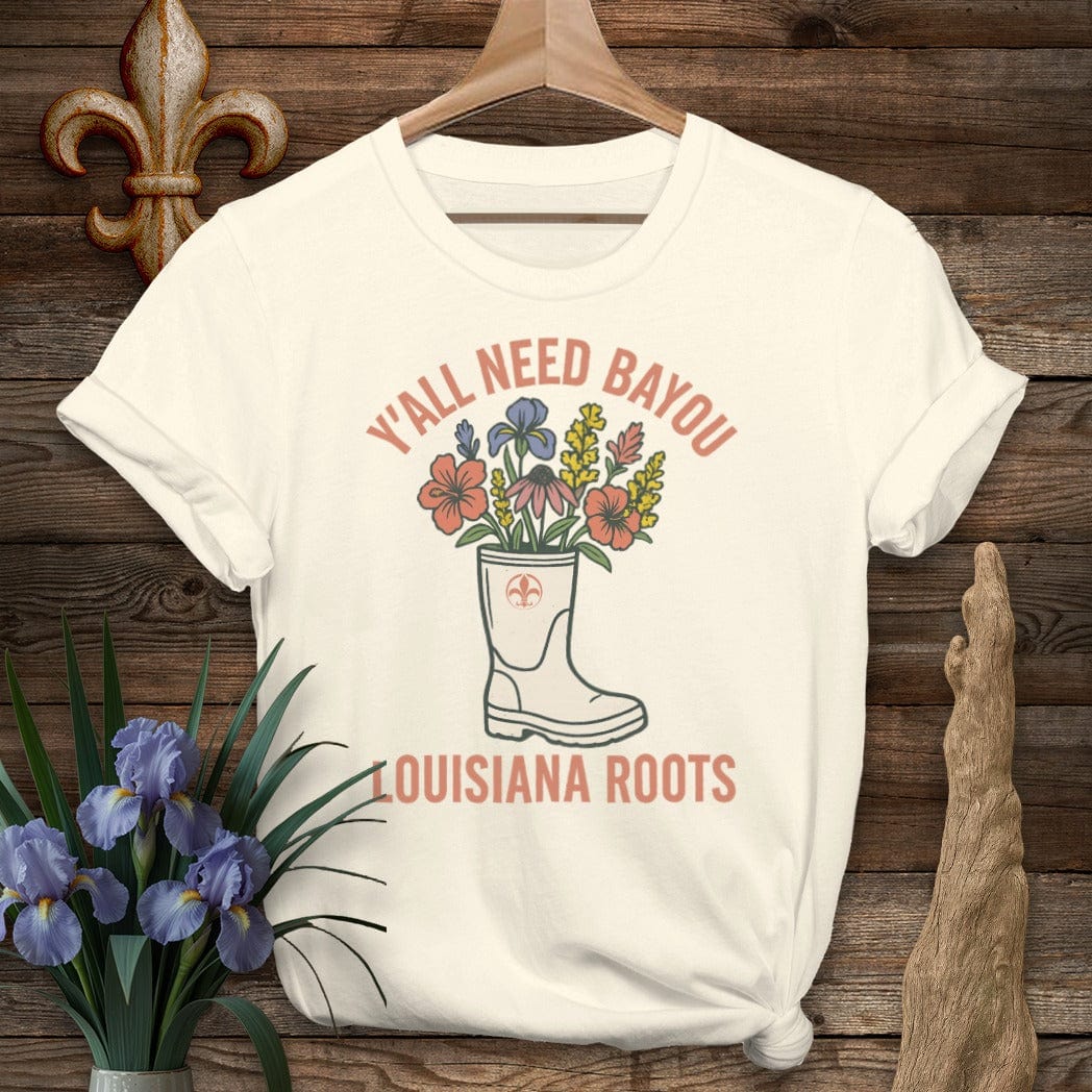 S / Natural Louisiana Y'all Need Bayou T-Shirt by Laissez Faire Wear