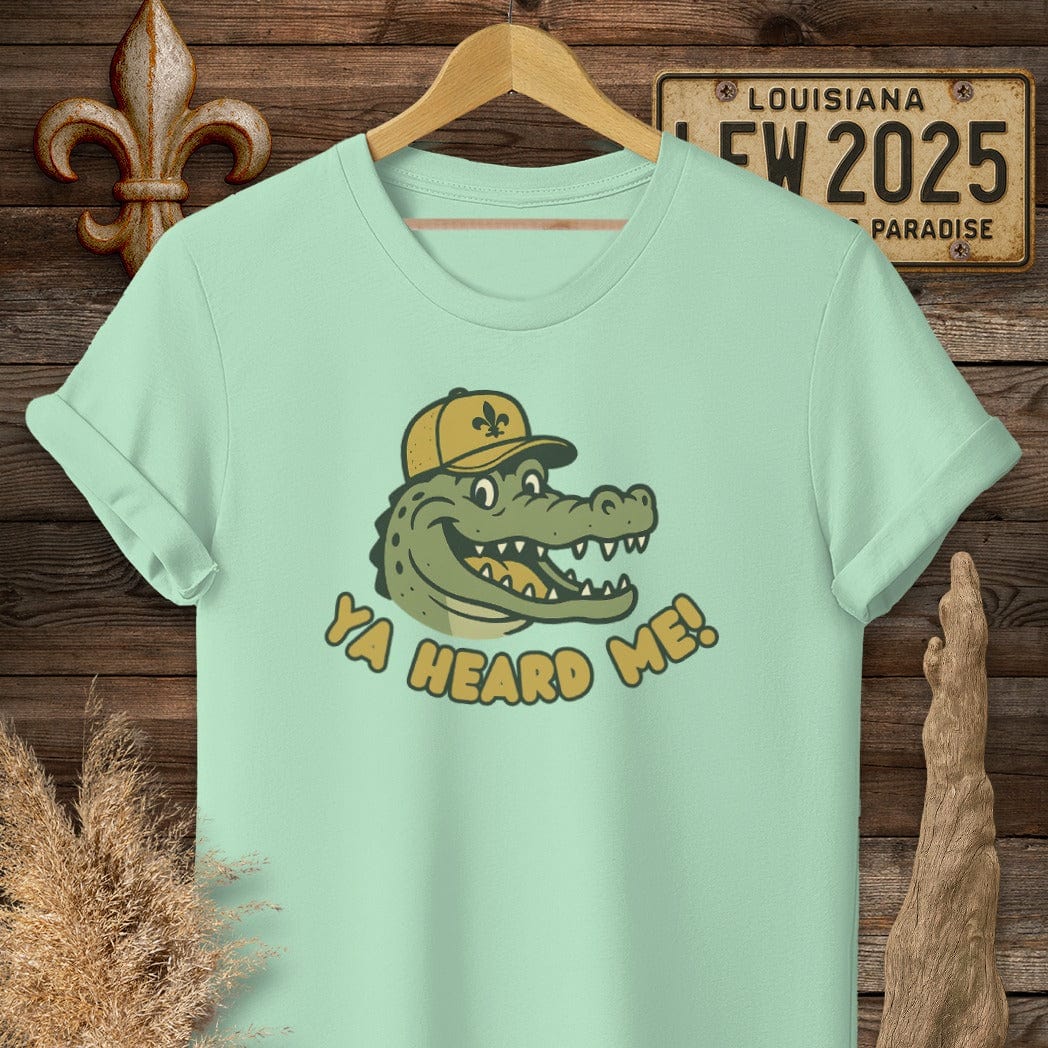 S / Mint Green Louisiana Ya Heard Me T-Shirt by Laissez Faire Wear