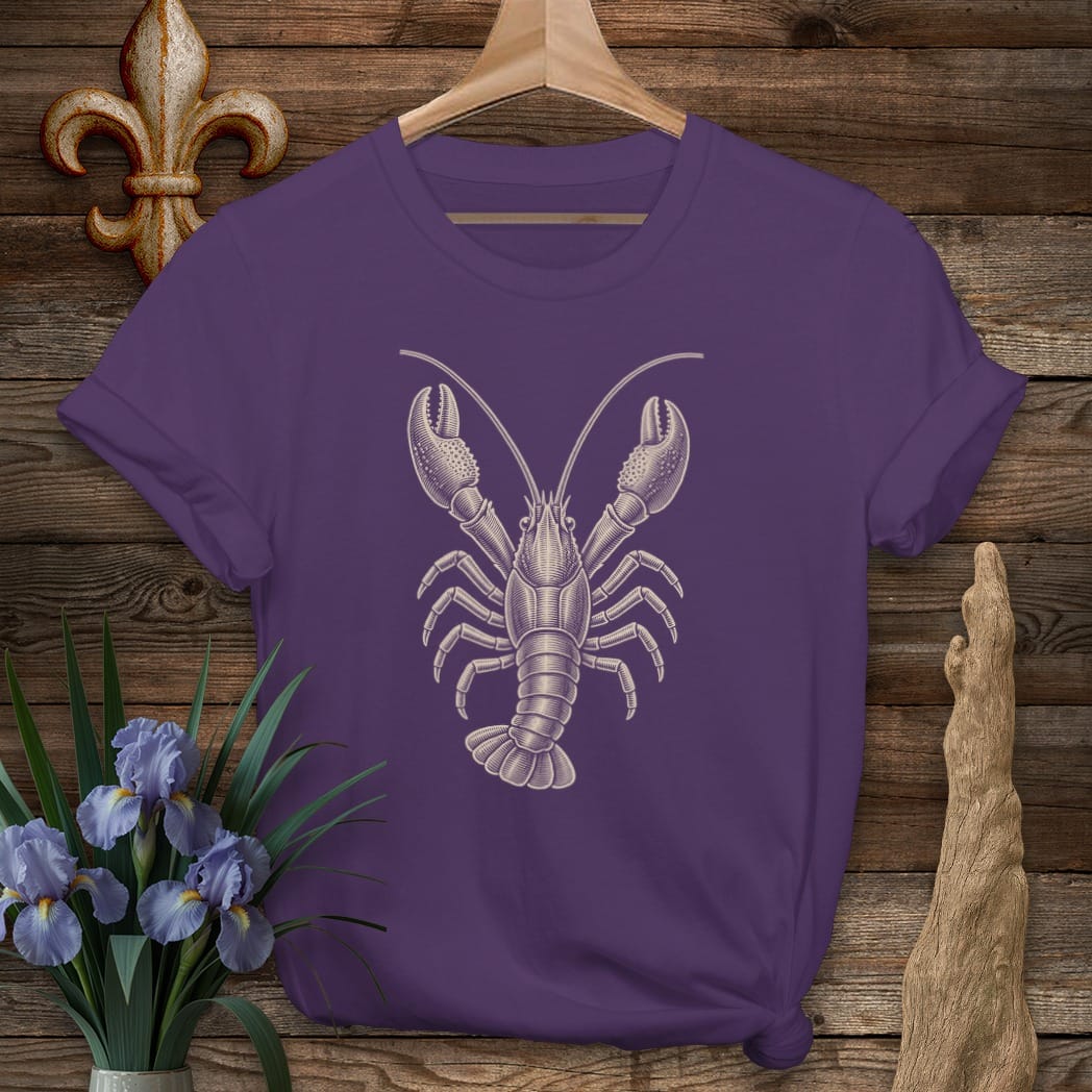 Purple / S Louisiana Crawfish on Guard T-Shirt by Laissez Faire Wear