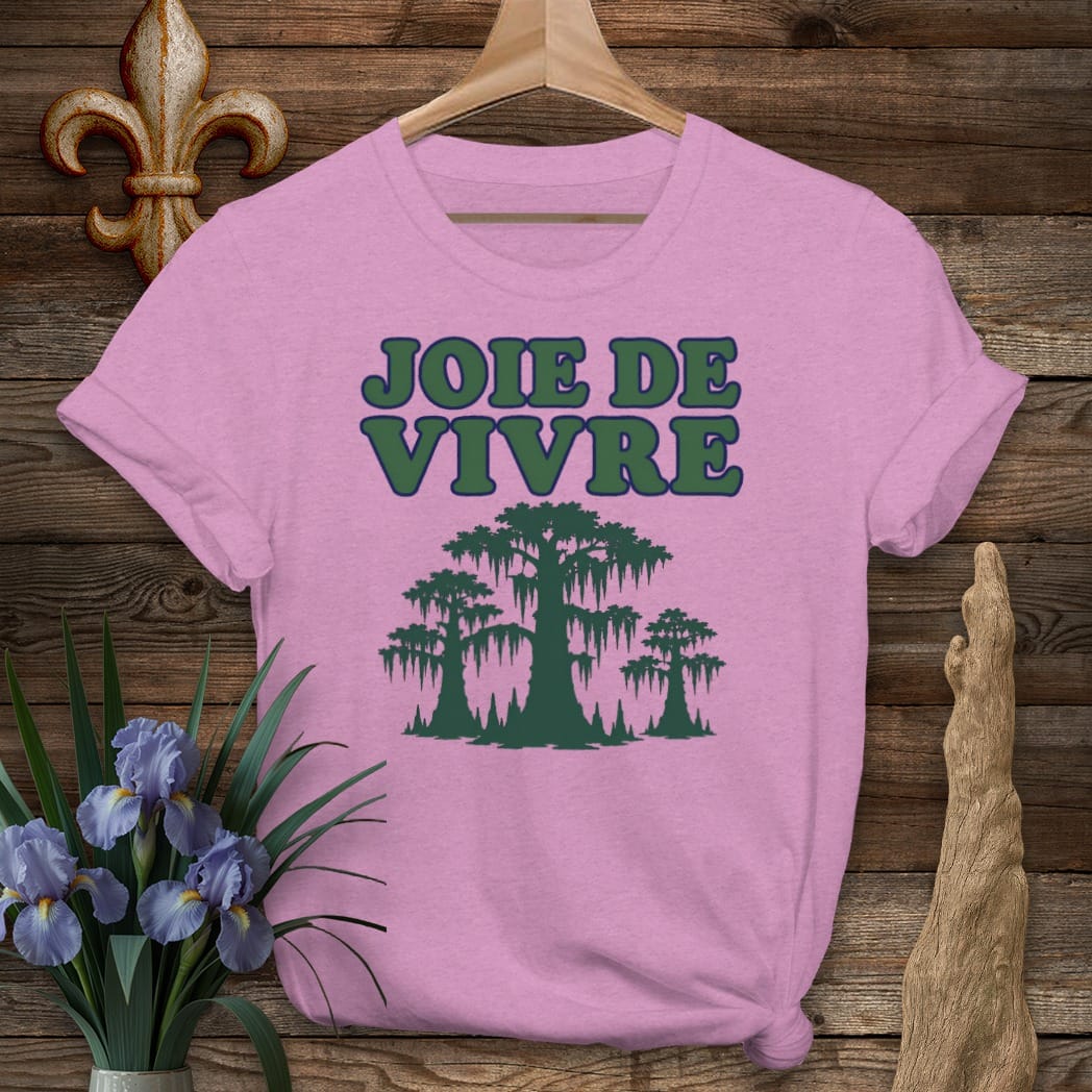 S / Heather Radiant Orchid Louisiana Joie De Vivre T-Shirt by Laissez Faire Wear