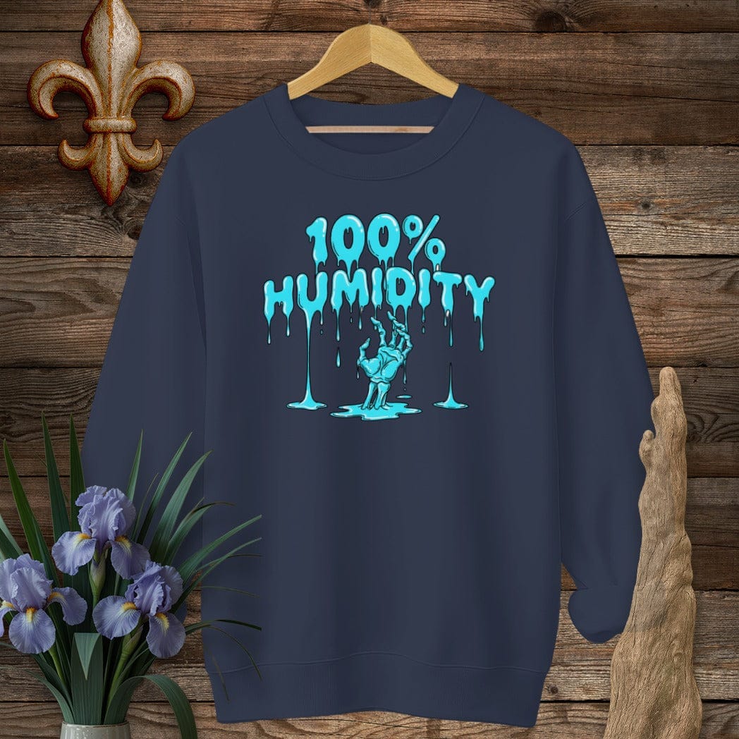 S / Navy Louisiana 100% Humidity Sweatshirt by Laissez Faire Wear