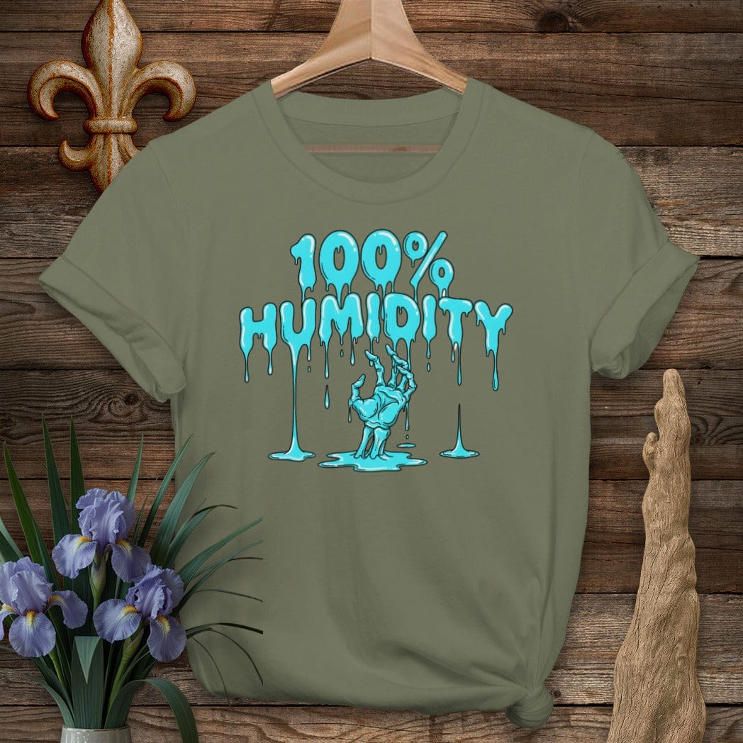 S / Military Green Louisiana 100% Humidity T-Shirt by Laissez Faire Wear