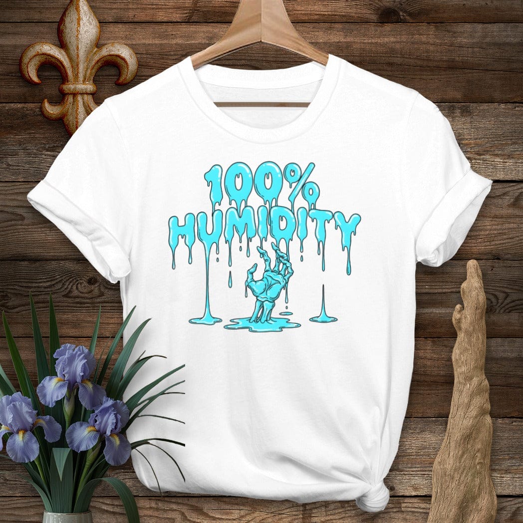 S / White Louisiana 100% Humidity T-Shirt by Laissez Faire Wear