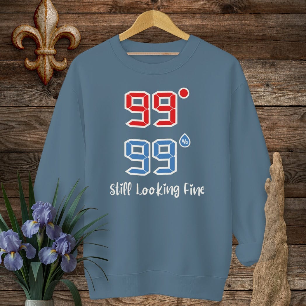 S / Indigo Blue Louisiana 99 | 99 Still Looking Fine Sweatshirt by Laissez Faire Wear