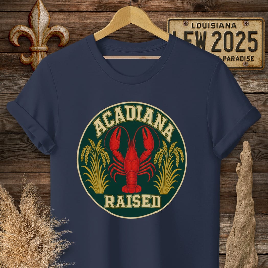 S / Navy Louisiana Acadiana Raised T-Shirt by Laissez Faire Wear