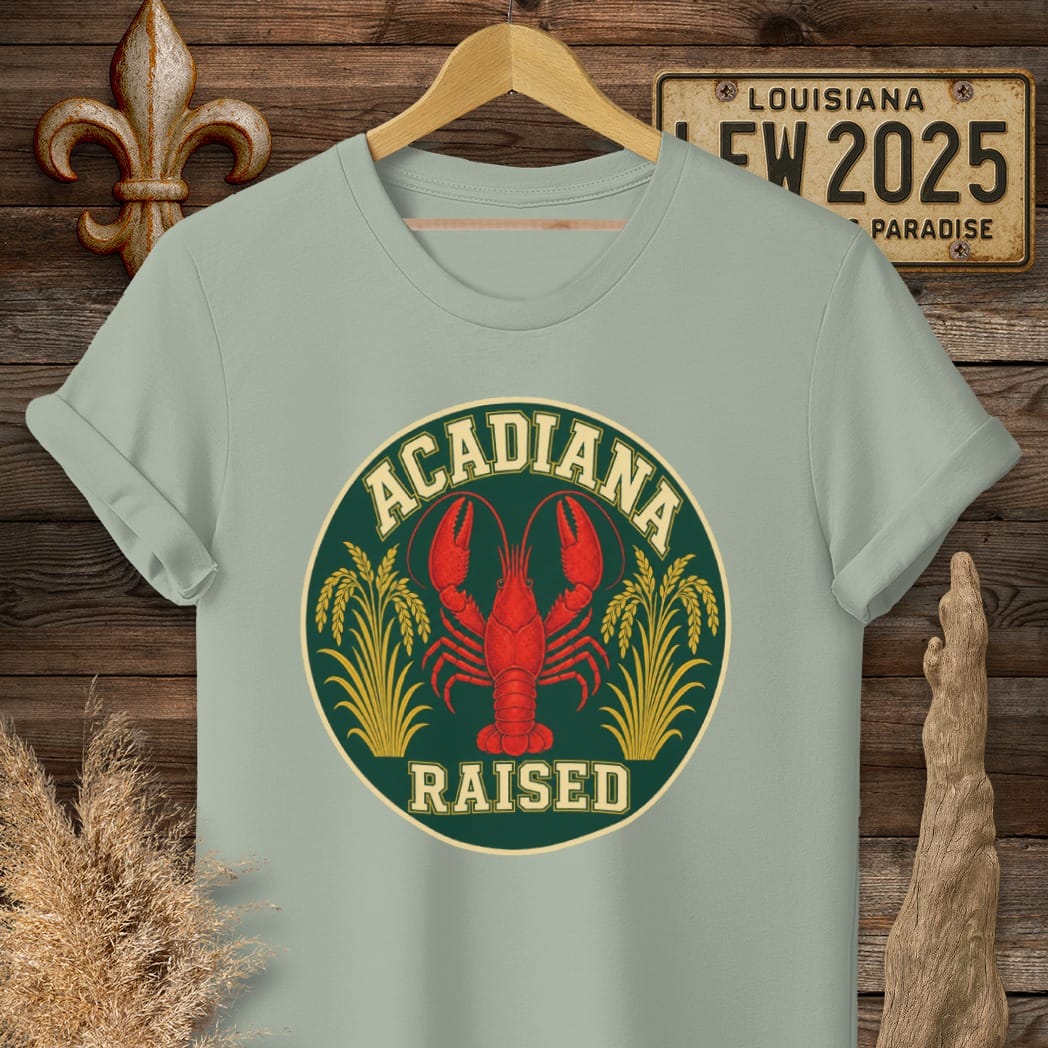 S / Sage Louisiana Acadiana Raised T-Shirt by Laissez Faire Wear