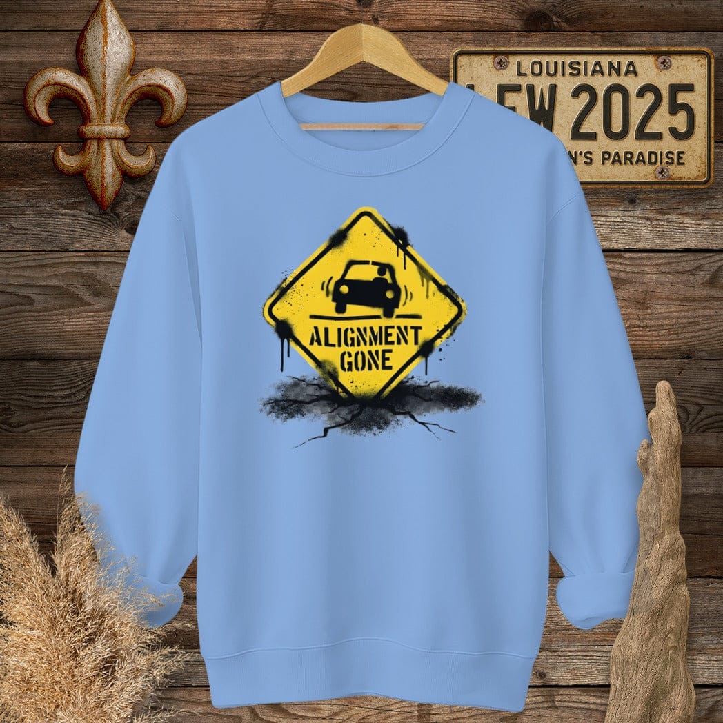 S / Carolina Blue Louisiana Alignment Gone Sweatshirt by Laissez Faire Wear