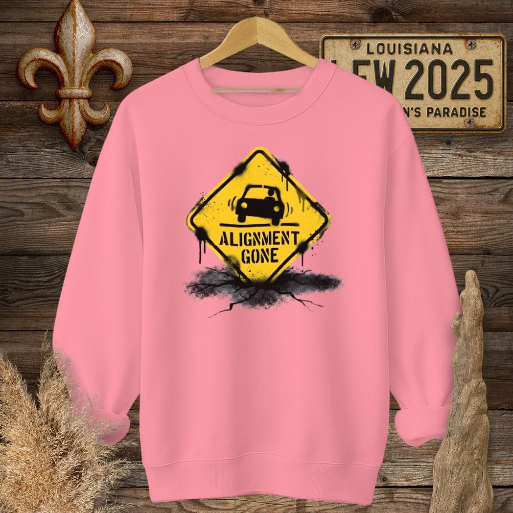 S / Safety Pink Louisiana Alignment Gone Sweatshirt by Laissez Faire Wear