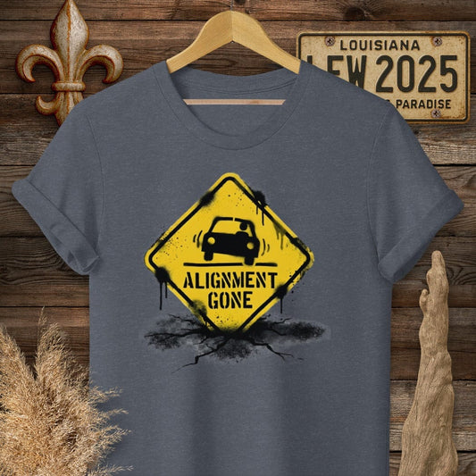 S / Heather Navy Louisiana Alignment Gone T-Shirt by Laissez Faire Wear