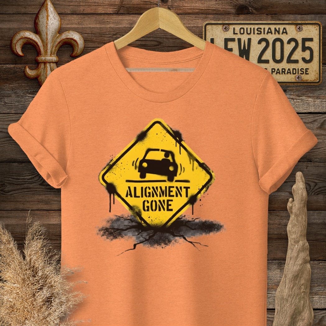 S / Heather Orange Louisiana Alignment Gone T-Shirt by Laissez Faire Wear