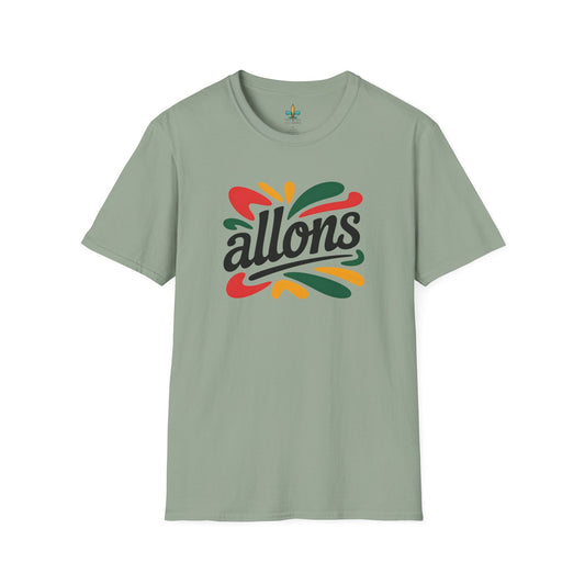 Sage / S Louisiana "Allons" Cajun French T-Shirt by Laissez Faire Wear