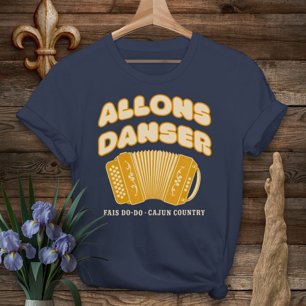 S / Navy Louisiana Allons Danser T-Shirt by Laissez Faire Wear