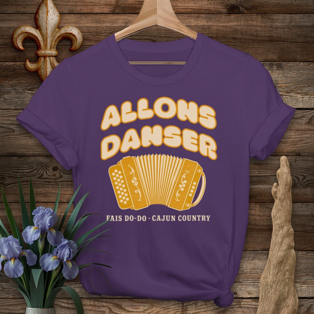 S / Purple Louisiana Allons Danser T-Shirt by Laissez Faire Wear
