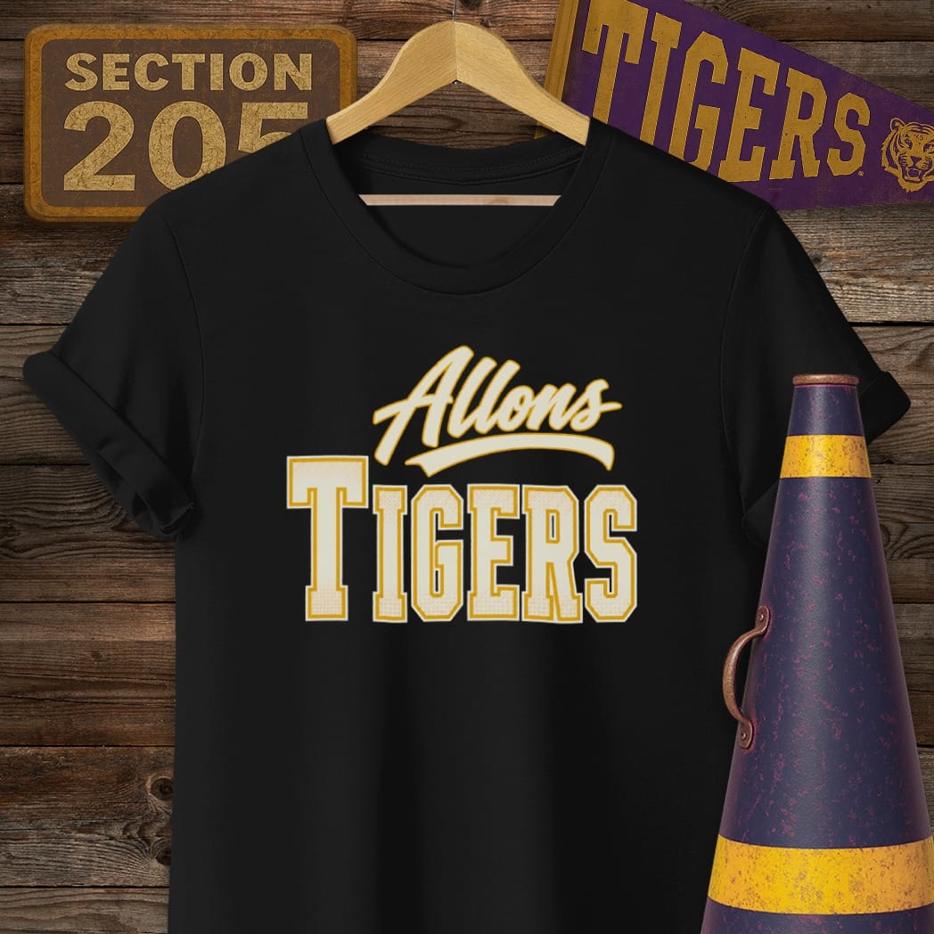 S / Black Louisiana Allons Tigers T-Shirt by Laissez Faire Wear