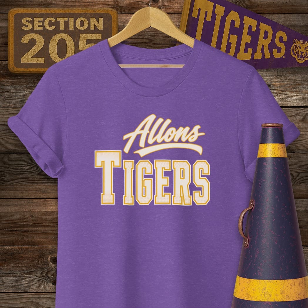S / Heather Purple Louisiana Allons Tigers T-Shirt by Laissez Faire Wear