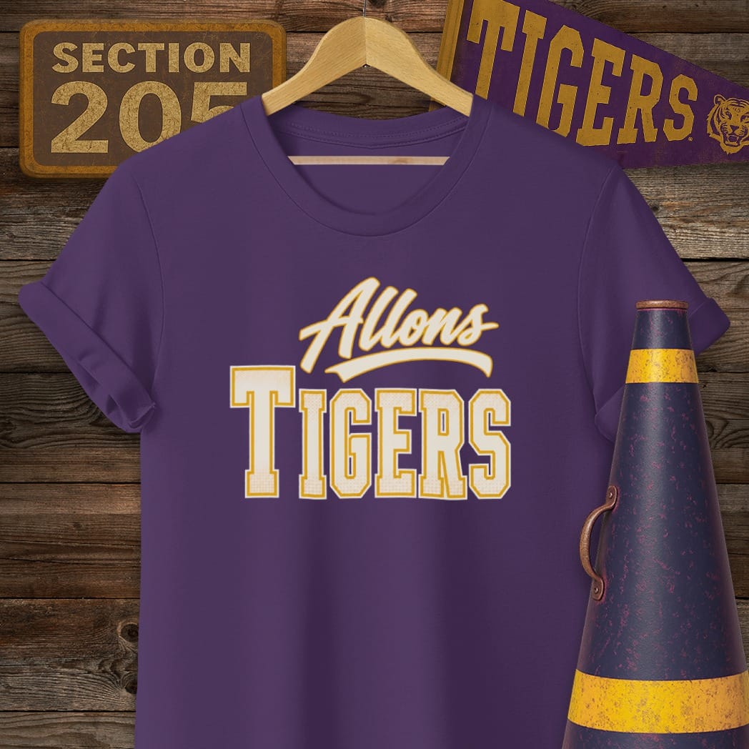 S / Purple Louisiana Allons Tigers T-Shirt by Laissez Faire Wear