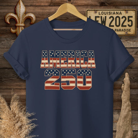 S / Navy Louisiana America 250 T-Shirt by Laissez Faire Wear
